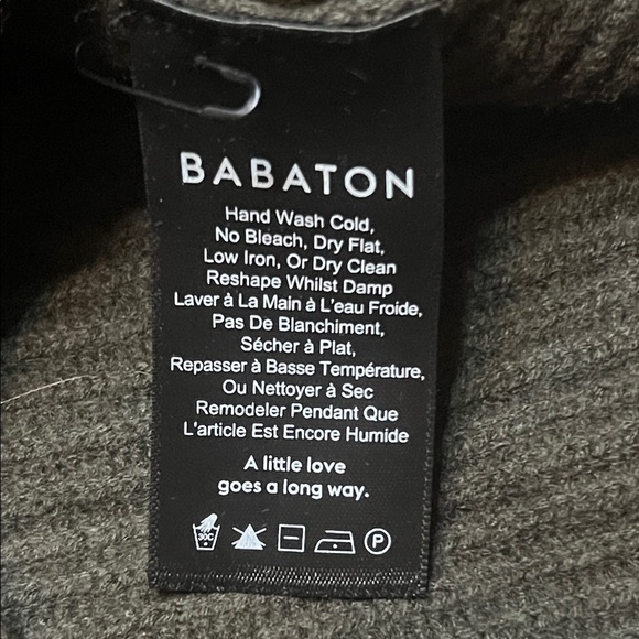 Babaton Wool & Linen Blend Dark Olive Green Ribbed Mock Neck Sweater Women’s M - Picture 9 of 11